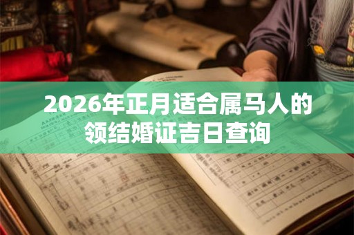 2026年正月适合属马人的领结婚证吉日查询