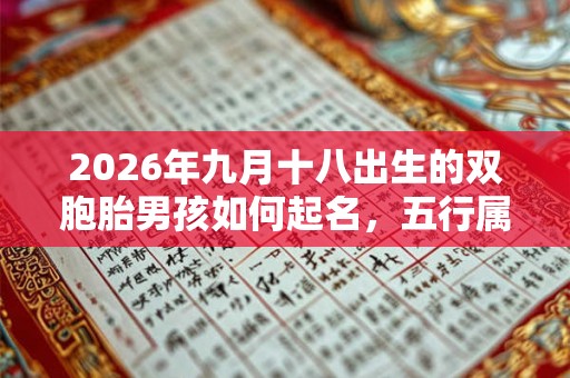 2026年九月十八出生的双胞胎男孩如何起名，五行属什么