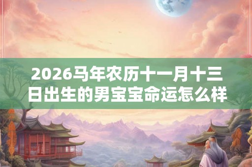 2026马年农历十一月十三日出生的男宝宝命运怎么样？