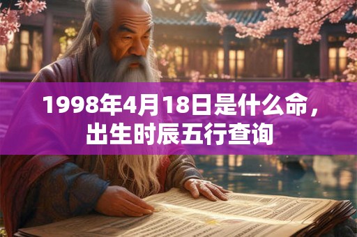 1998年4月18日是什么命,出生时辰五行查询 1998年4月18日是什么命,出生时辰五行查询