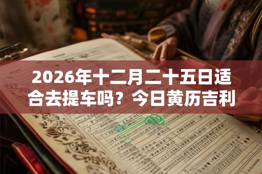 2026年十二月二十五日适合去提车吗?今日黄历吉利吗? 2026年十二月二十五日适合去提车吗?今日黄历吉利吗?