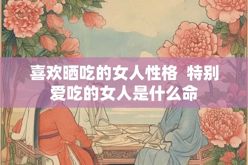 喜欢晒吃的女人性格  特别爱吃的女人是什么命