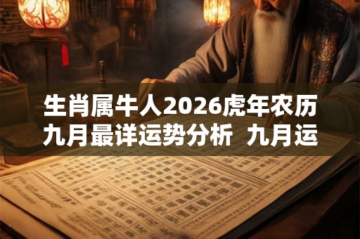 生肖属牛人2026虎年农历九月最详运势分析  九月运气好不好