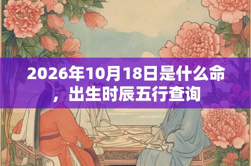 2026年10月18日是什么命，出生时辰五行查询