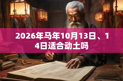 2026年马年10月13日、14日适合动土吗