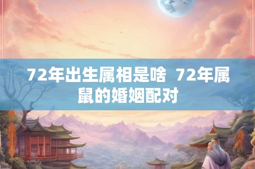 72年出生属相是啥  72年属鼠的婚姻配对