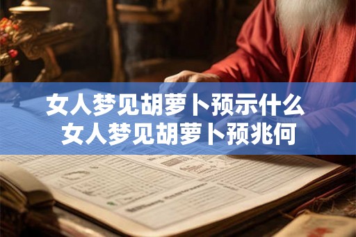 女人梦见胡萝卜预示什么 女人梦见胡萝卜预兆何 女人梦见胡萝卜预示什么 女人梦见胡萝卜预兆何