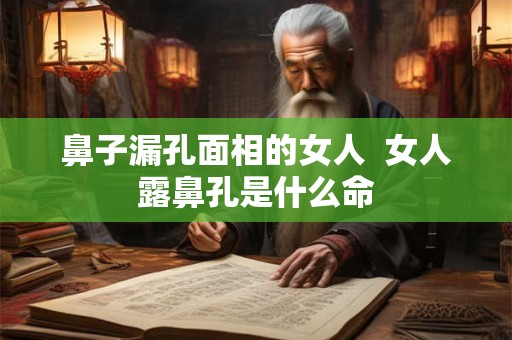 鼻子漏孔面相的女人  女人露鼻孔是什么命