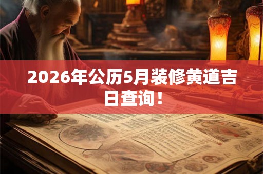 2026年公历5月装修黄道吉日查询！