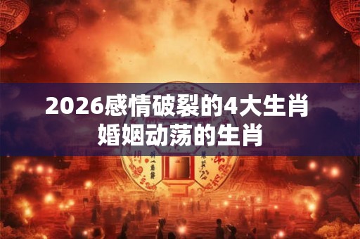 2026感情破裂的4大生肖 婚姻动荡的生肖