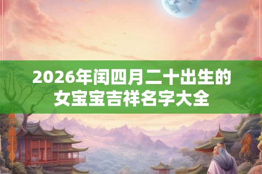 2026年闰四月二十出生的女宝宝吉祥名字大全