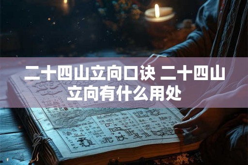 二十四山立向口诀 二十四山立向有什么用处