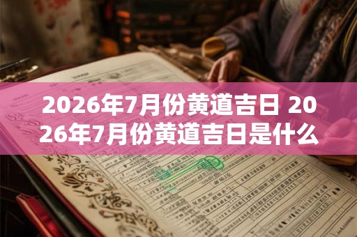 2026年7月份黄道吉日 2026年7月份黄道吉日是什么时候