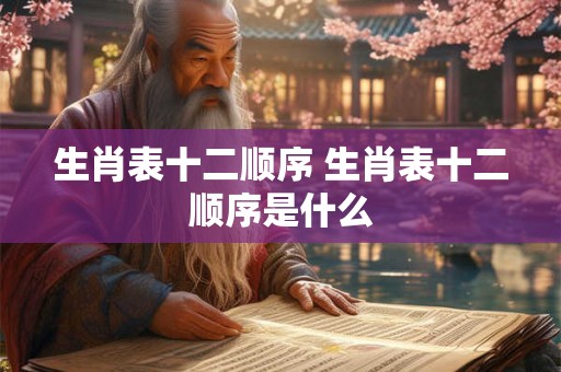 生肖表十二顺序 生肖表十二顺序是什么