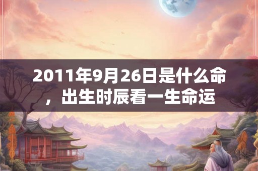 2011年9月26日是什么命，出生时辰看一生命运