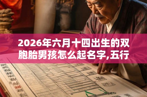 2026年六月十四出生的双胞胎男孩怎么起名字,五行属什么？
