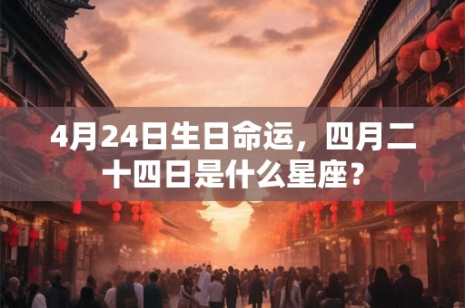 4月24日生日命运,四月二十四日是什么星座? 4月24日生日命运,四月二十四日是什么星座?