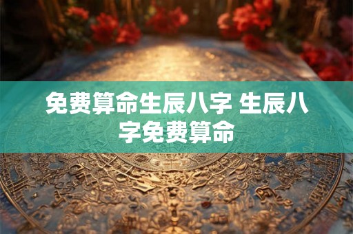 免费算命生辰八字 生辰八字免费算命