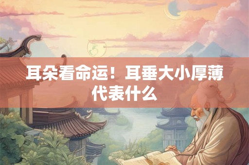 耳朵看命运！耳垂大小厚薄代表什么