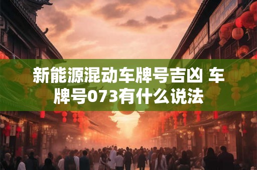 新能源混动车牌号吉凶 车牌号073有什么说法