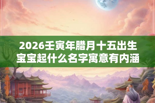 2026壬寅年腊月十五出生宝宝起什么名字寓意有内涵 2026壬寅年腊月十五出生宝宝起什么名字寓意有内涵