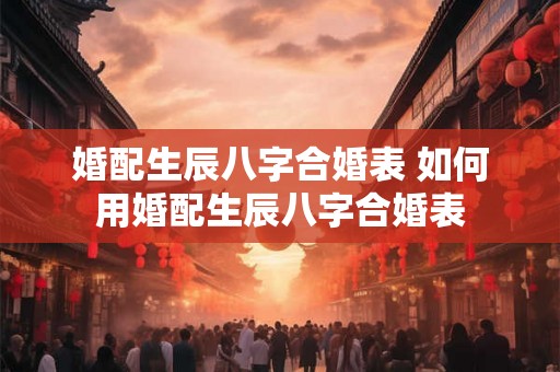 婚配生辰八字合婚表 如何用婚配生辰八字合婚表