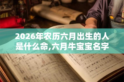 2026年农历六月出生的人是什么命,六月牛宝宝名字库
