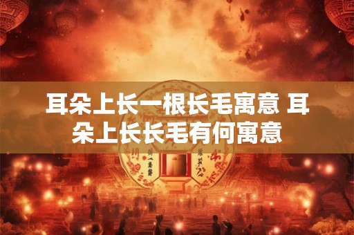 耳朵上长一根长毛寓意 耳朵上长长毛有何寓意 耳朵上长一根长毛寓意 耳朵上长长毛有何寓意