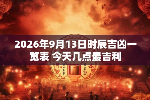 2026年9月13日时辰吉凶一览表 今天几点最吉利