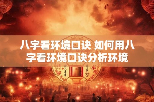 八字看环境口诀 如何用八字看环境口诀分析环境