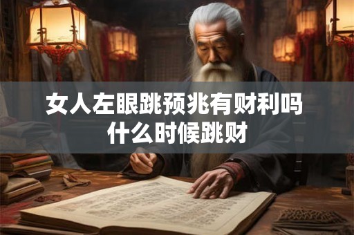 女人左眼跳预兆有财利吗 什么时候跳财