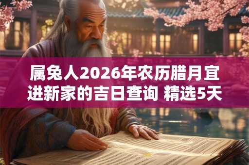 属兔人2026年农历腊月宜进新家的吉日查询 精选5天上等入宅好日子
