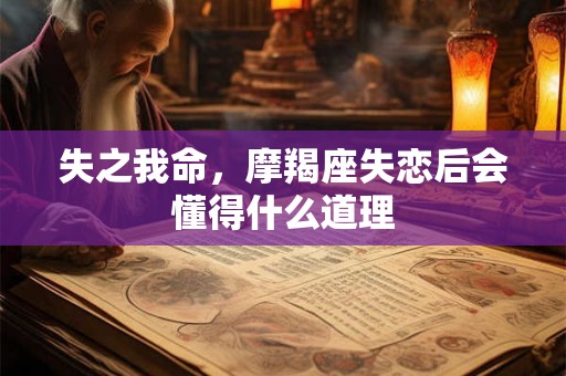 失之我命，摩羯座失恋后会懂得什么道理