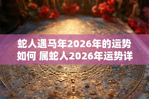 蛇人遇马年2026年的运势如何 属蛇人2026年运势详解 蛇人遇马年2026年的运势如何 属蛇人2026年运势详解