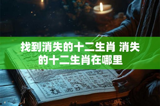 找到消失的十二生肖 消失的十二生肖在哪里