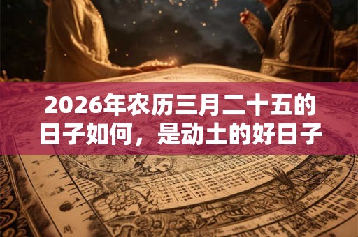 2026年农历三月二十五的日子如何，是动土的好日子吗？