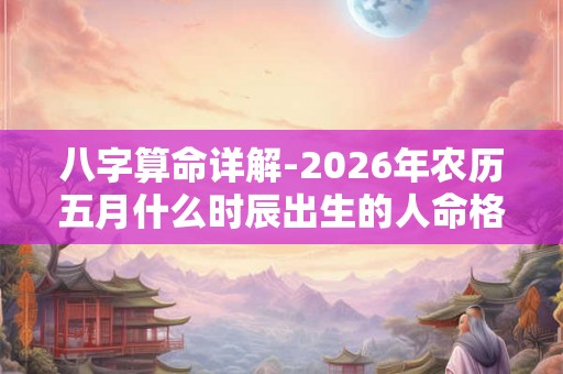 八字算命详解-2026年农历五月什么时辰出生的人命格好