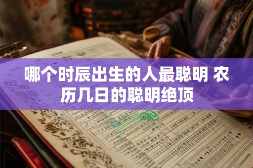 哪个时辰出生的人最聪明 农历几日的聪明绝顶