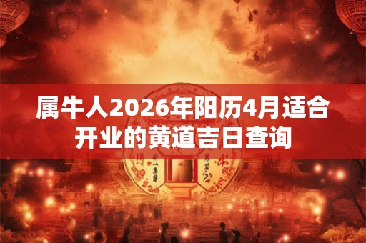 属牛人2026年阳历4月适合开业的黄道吉日查询