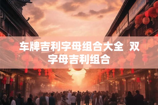 车牌吉利字母组合大全  双字母吉利组合