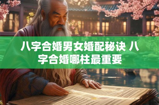 八字合婚男女婚配秘诀 八字合婚哪柱最重要