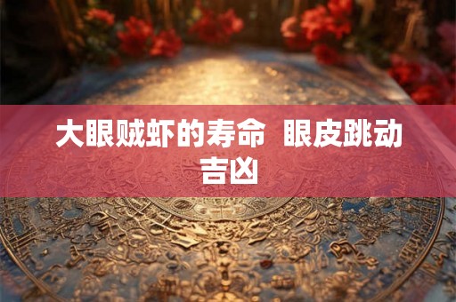 大眼贼虾的寿命  眼皮跳动吉凶