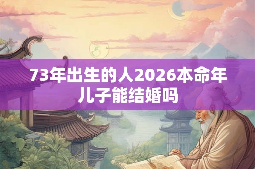 73年出生的人2026本命年儿子能结婚吗