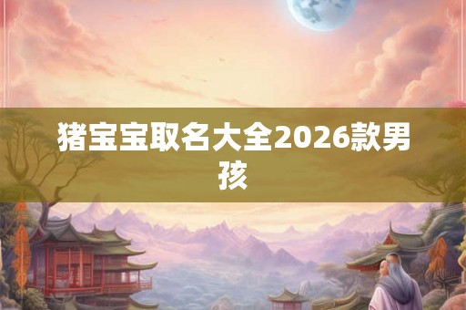 猪宝宝取名大全2026款男孩
