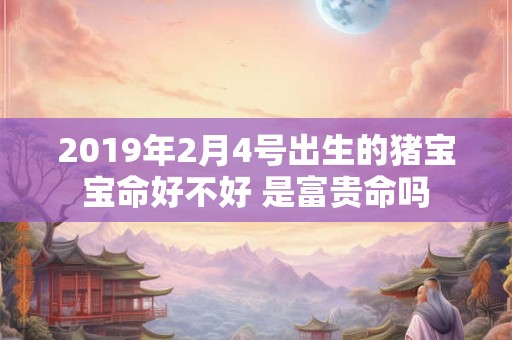 2019年2月4号出生的猪宝宝命好不好 是富贵命吗