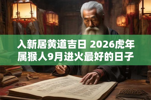 入新居黄道吉日 2026虎年属猴人9月进火最好的日子 入新居黄道吉日 2026虎年属猴人9月进火最好的日子