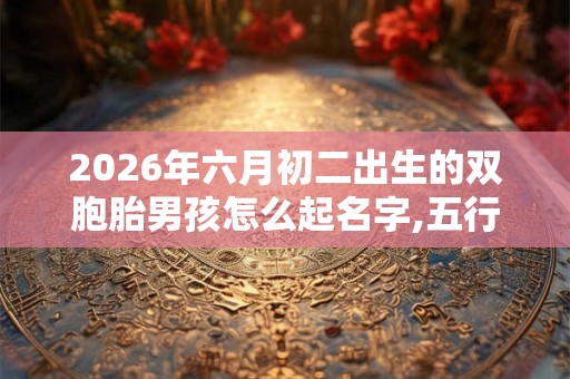 2026年六月初二出生的双胞胎男孩怎么起名字,五行属什么？