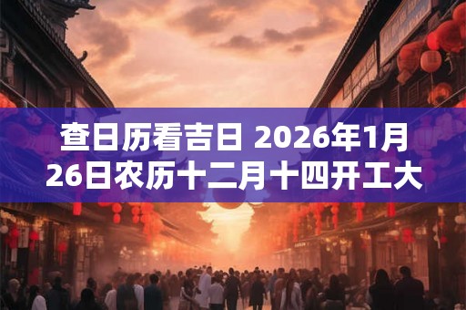 查日历看吉日 2026年1月26日农历十二月十四开工大发吗