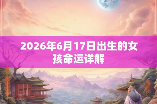2026年6月17日出生的女孩命运详解 2026年6月17日出生的女孩命运详解