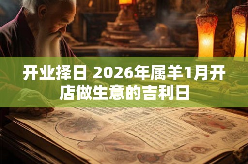 开业择日 2026年属羊1月开店做生意的吉利日